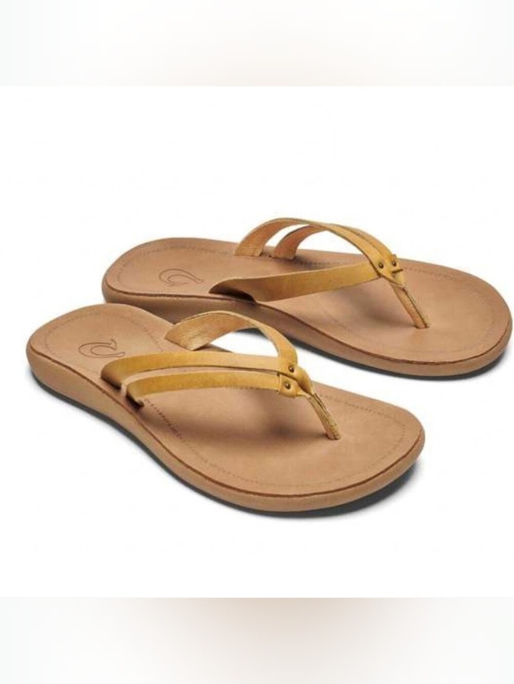 Olukai Women's Kapehe Luana Sandals Flip Flops Sz 10 Golden Harvest/Golden Sand